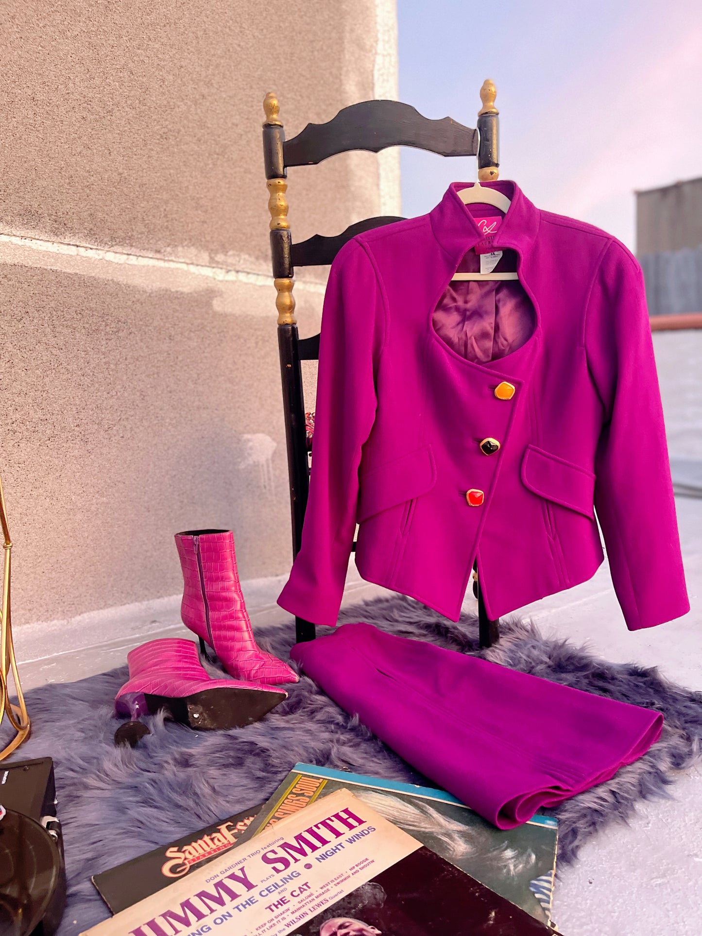 Christian Lacroix Purple Skirt Suit