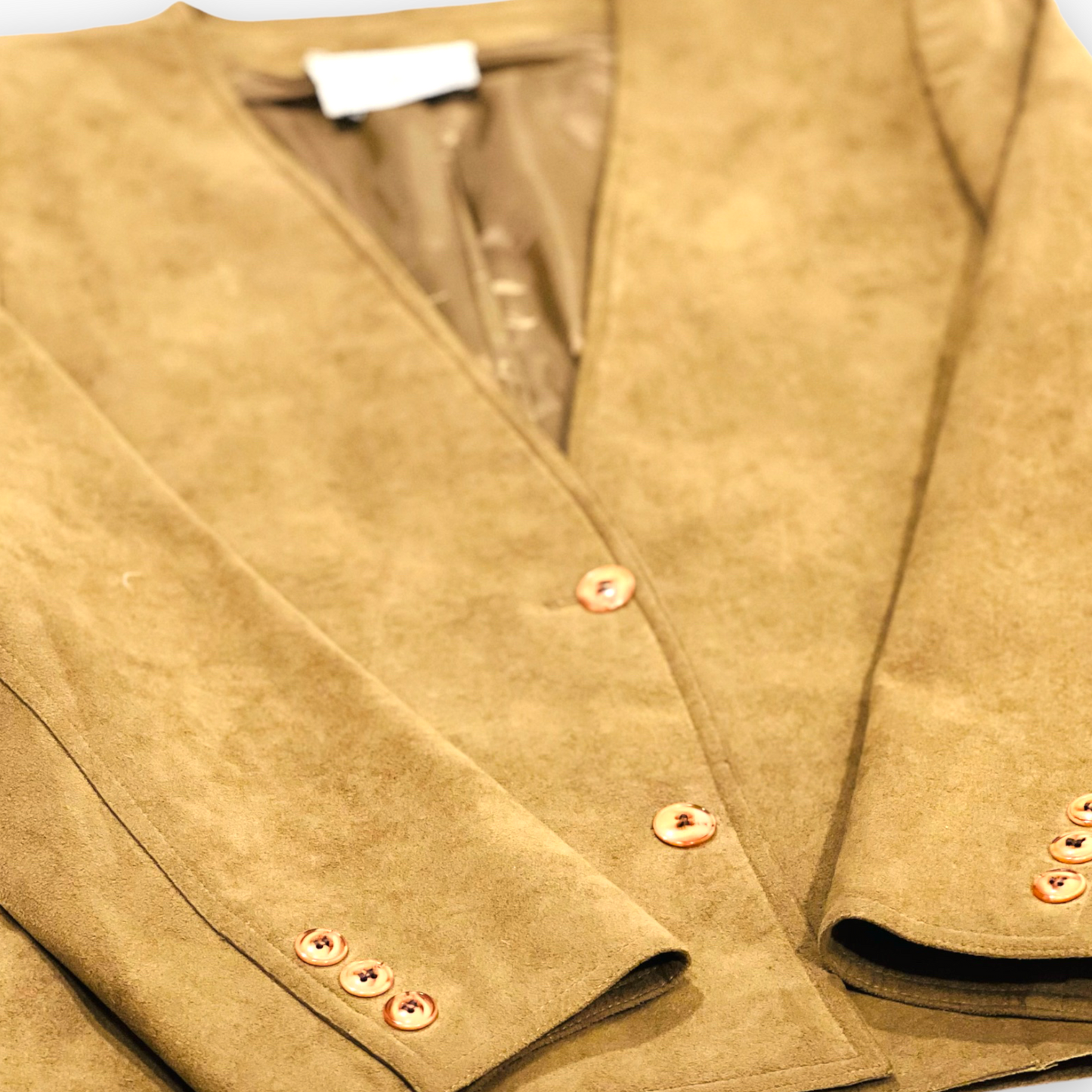 Vintage 1980s Bill Blass Suede Skirt Suit