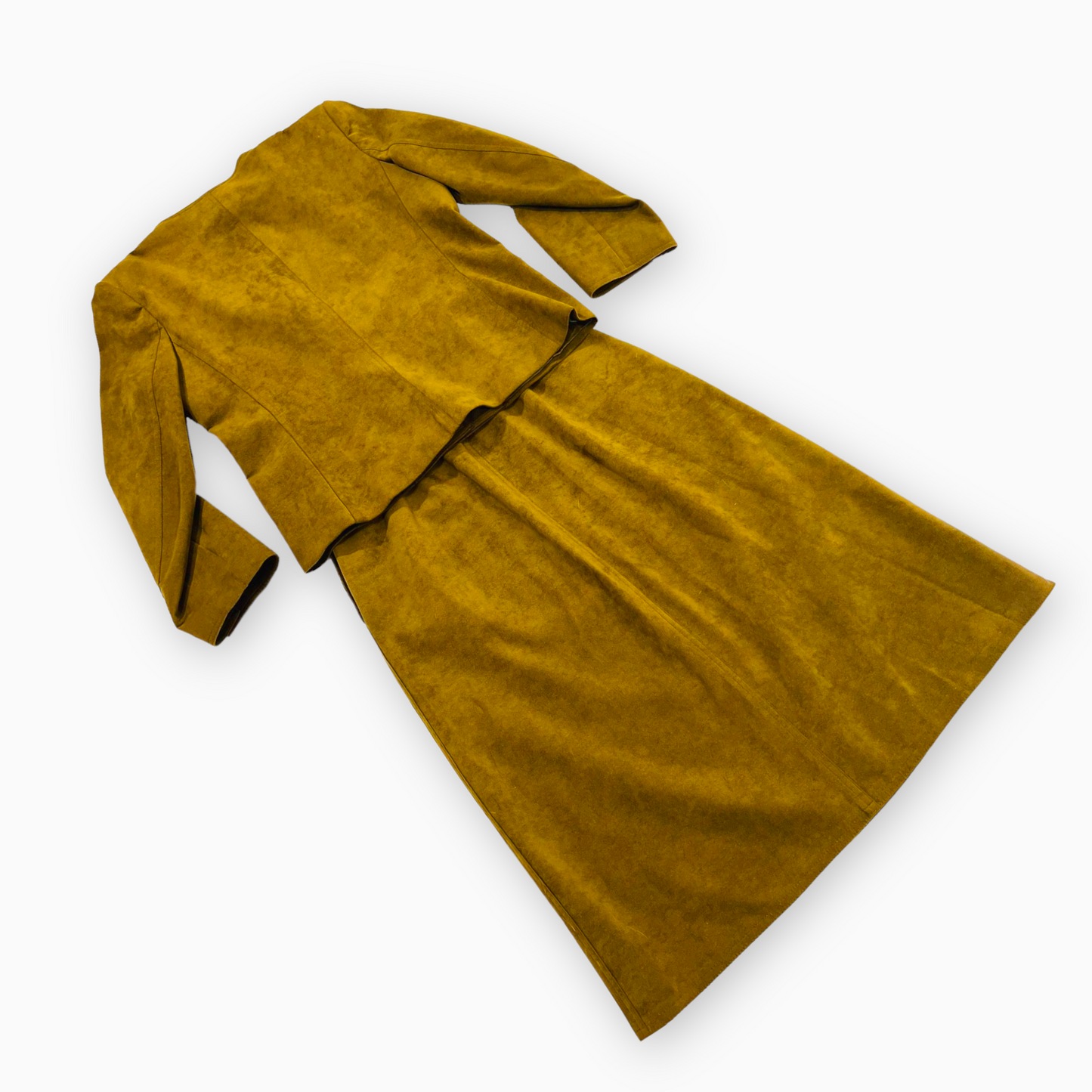 Vintage 1980s Bill Blass Suede Skirt Suit