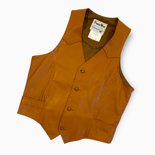 Vintage 1970s Leather Pioneer Wear Vest