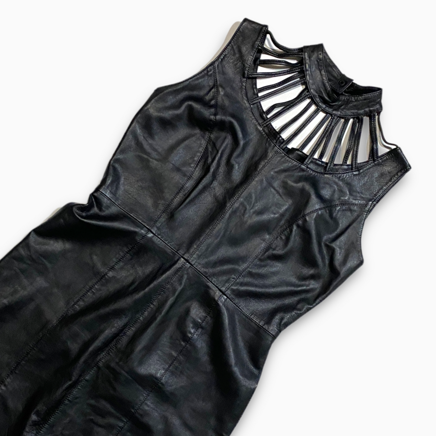 Vintage Black Leather Dress