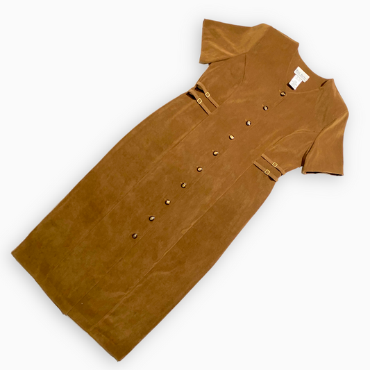 Brown Double Belt Dress