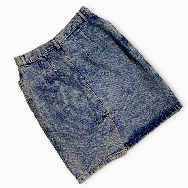 Stone Washed Denim Mini Skirt