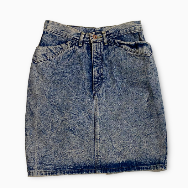 Stone Washed Denim Mini Skirt