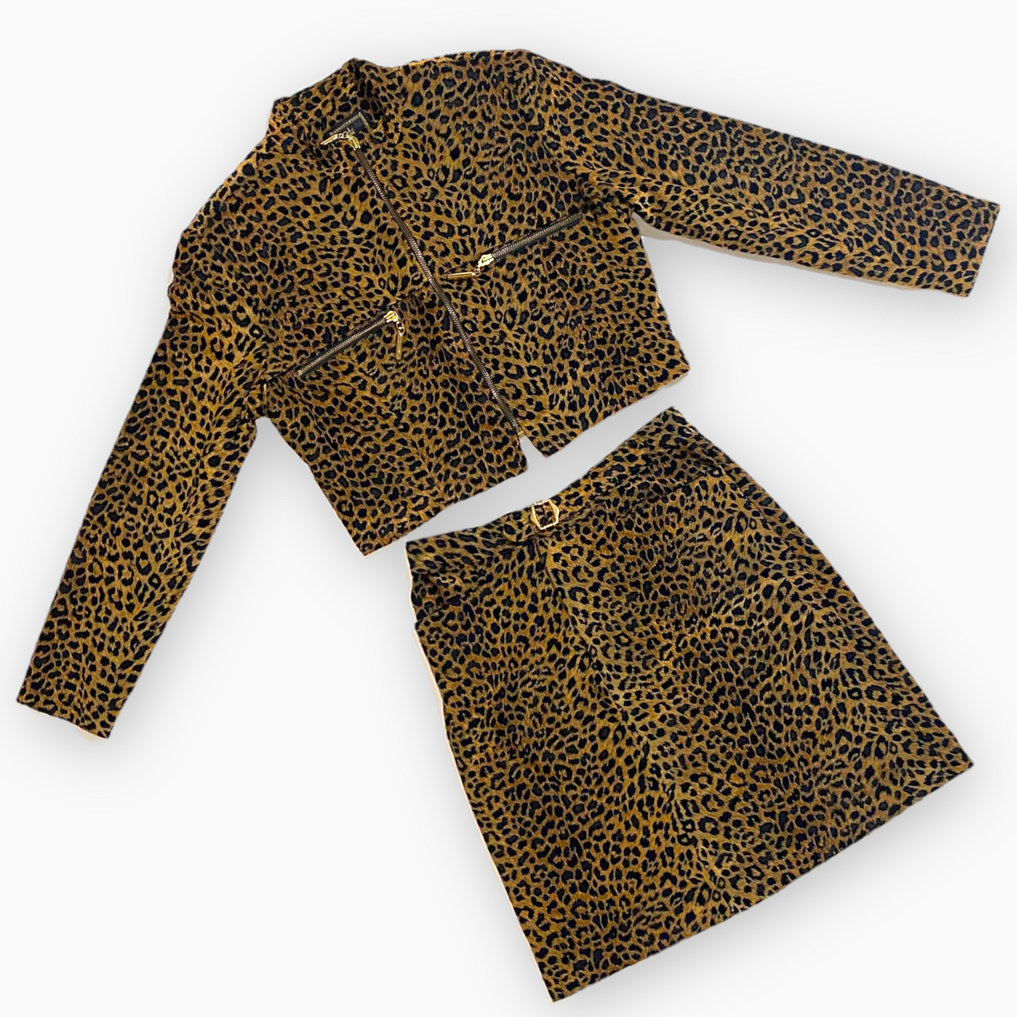 Vintage Leopard Skirt Suit