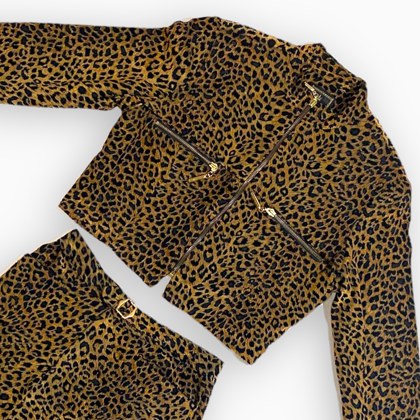 Vintage Leopard Skirt Suit