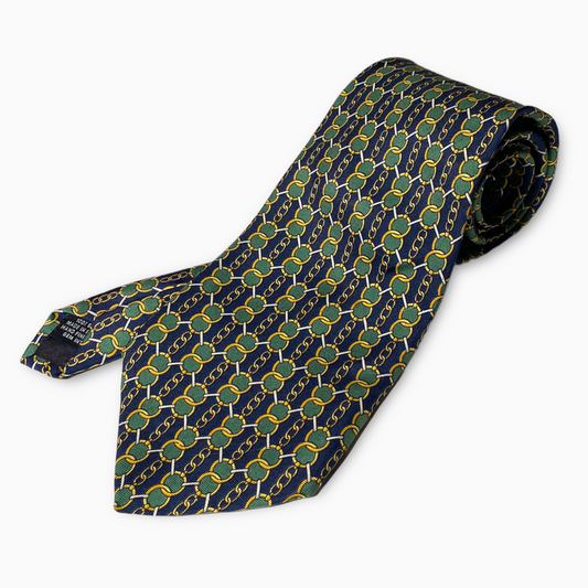 Vintage Paolo Gucci Green Chainlink Tie