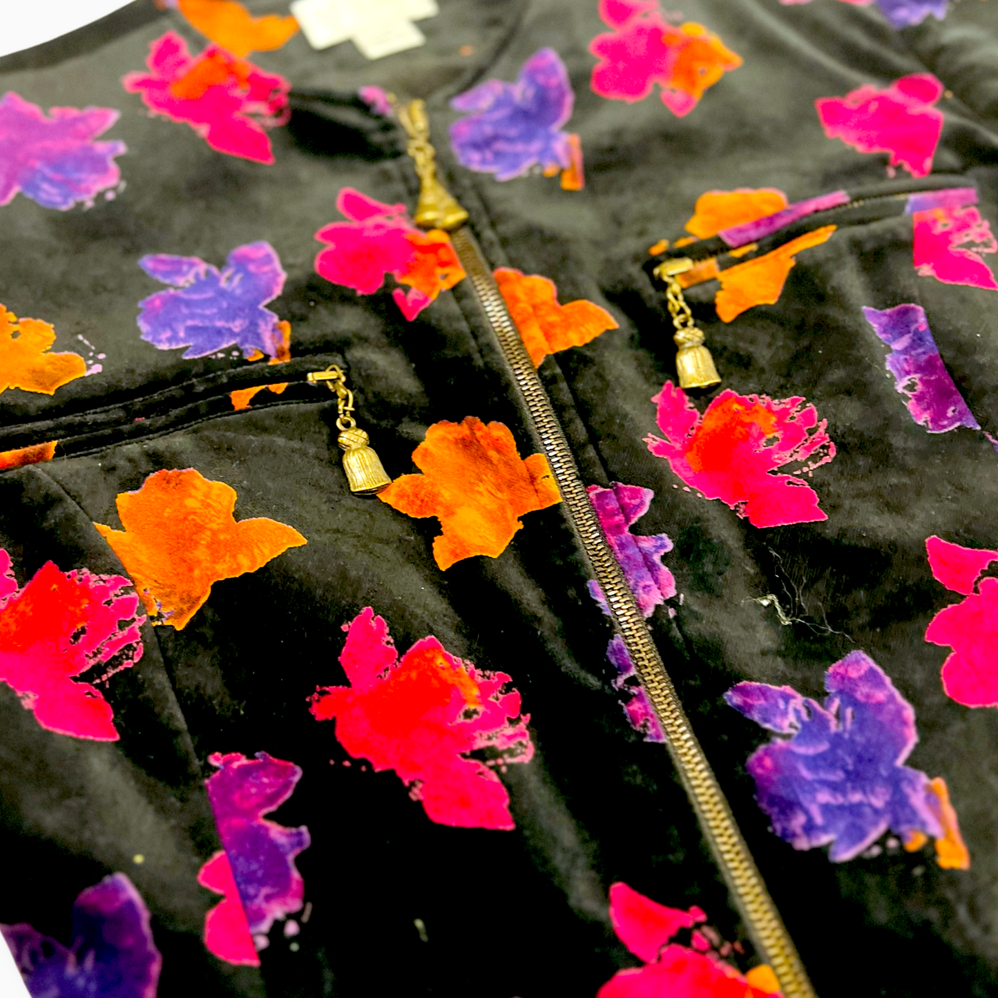 Emmanuel Ungaro Floral Velvet Skirt Suit
