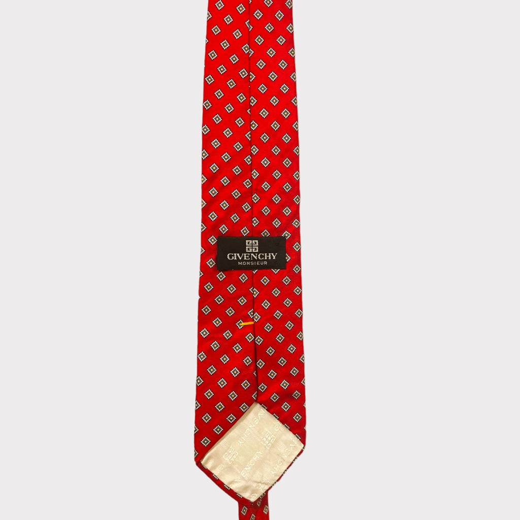 Vintage Givenchy Red Silk Necktie